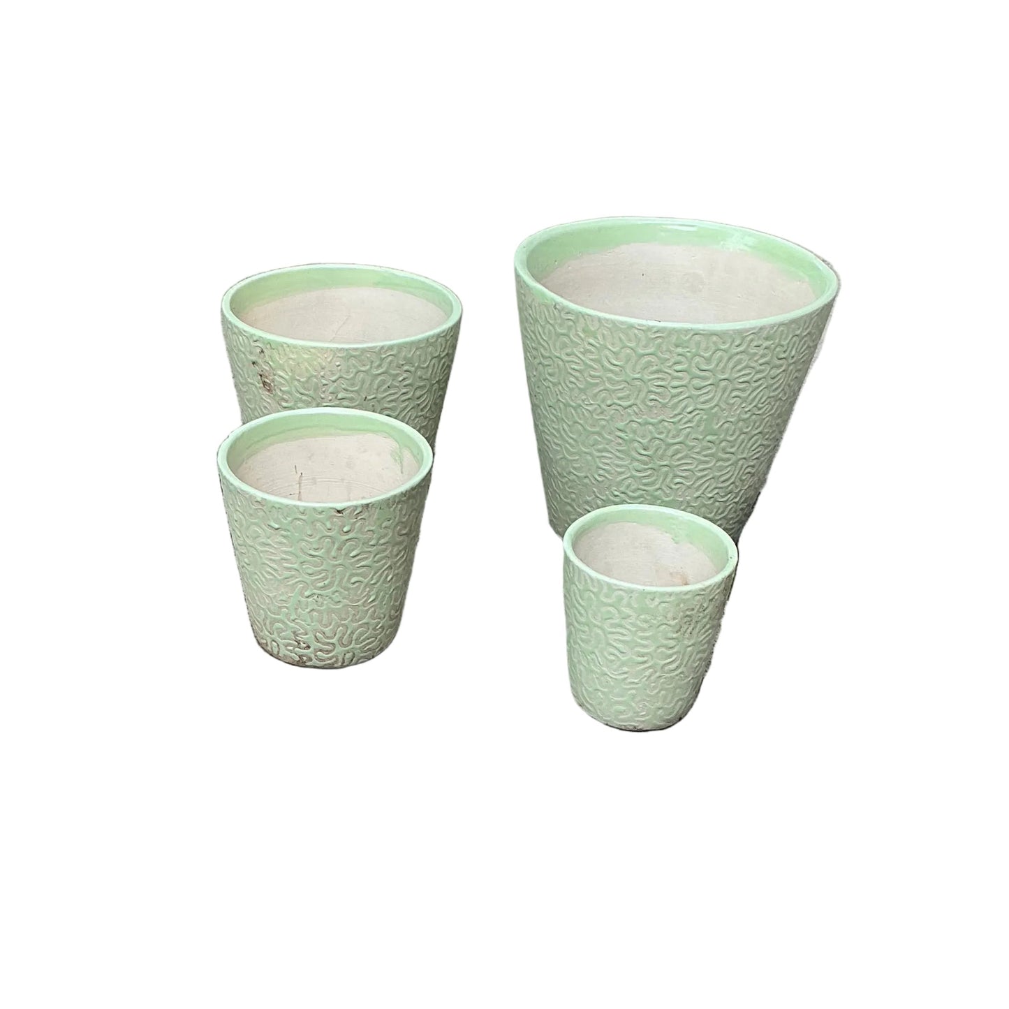 Set Of -4, 12 Inch, 10 inch, 8, inch, 6 inch, round ceramic pot