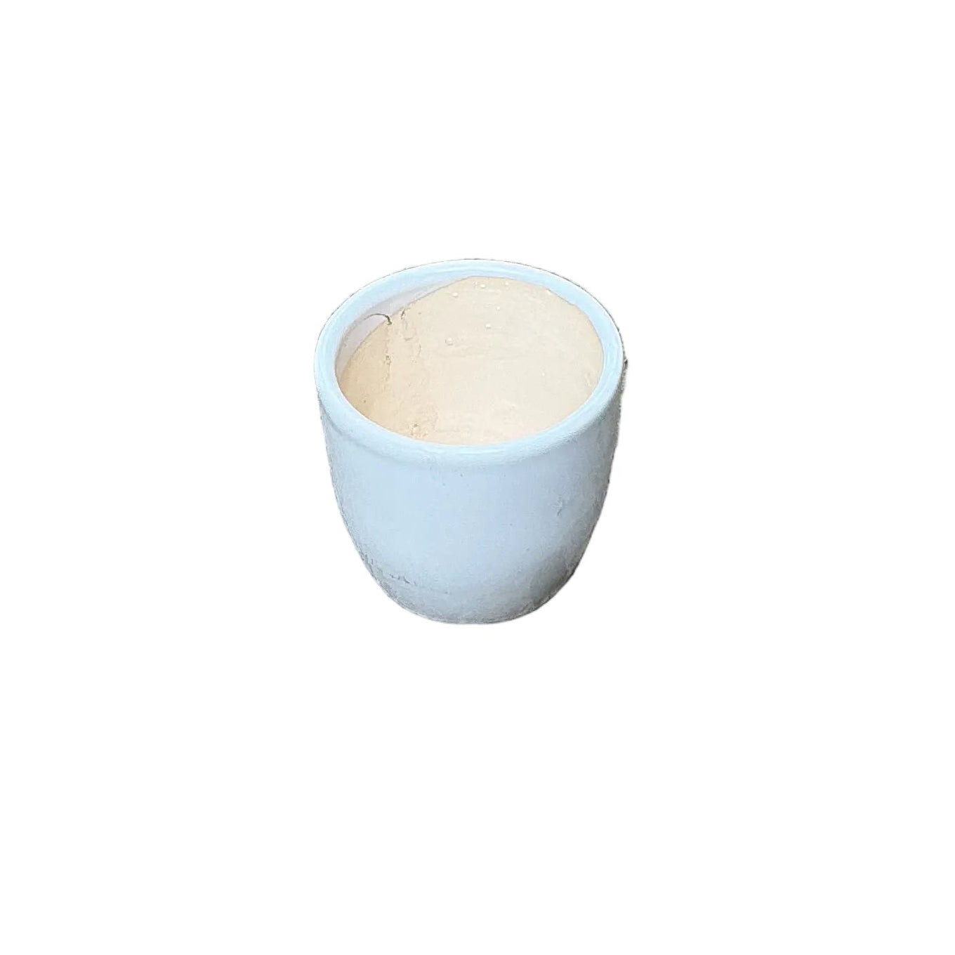 6 Inch White Round Ceramic Pot