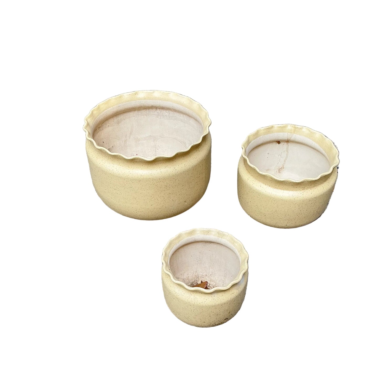 Set Of-3, 12 Inch, 8 Inch, 6 Inch Round Ceramic Pot