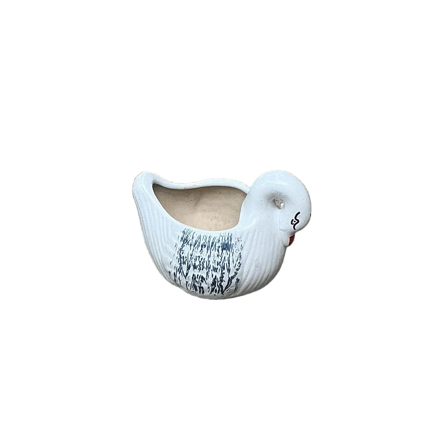 8 Inch White Duck Ceramic Pot