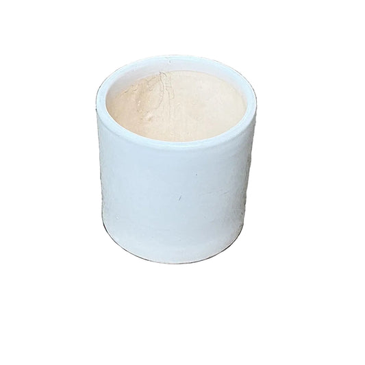 4 Inch White Round Ceramic Pot