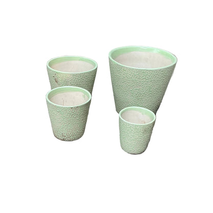 Set Of -4, 12 Inch, 10 inch, 8, inch, 6 inch, round ceramic pot