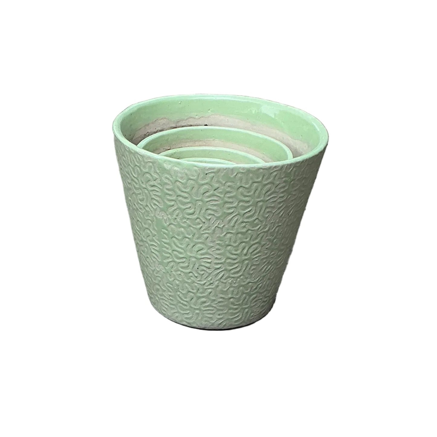 Set Of -4, 12 Inch, 10 inch, 8, inch, 6 inch, round ceramic pot