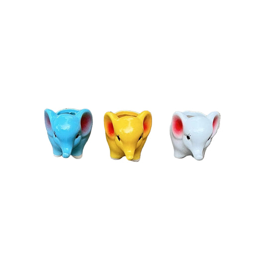 Set Of 3- Elephants Ceramic Pot In 4 Inch Pot