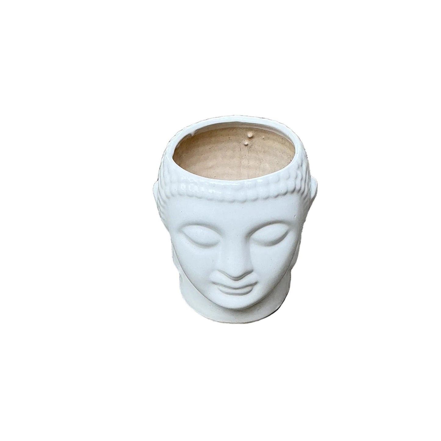 6 Inch Buddha White Ceramic Pot