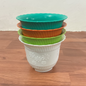 Set Of-4, Flower Design Plastic Planter
