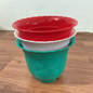 Set Of-3,  Flower Design Plastic Planter In 6 Inch