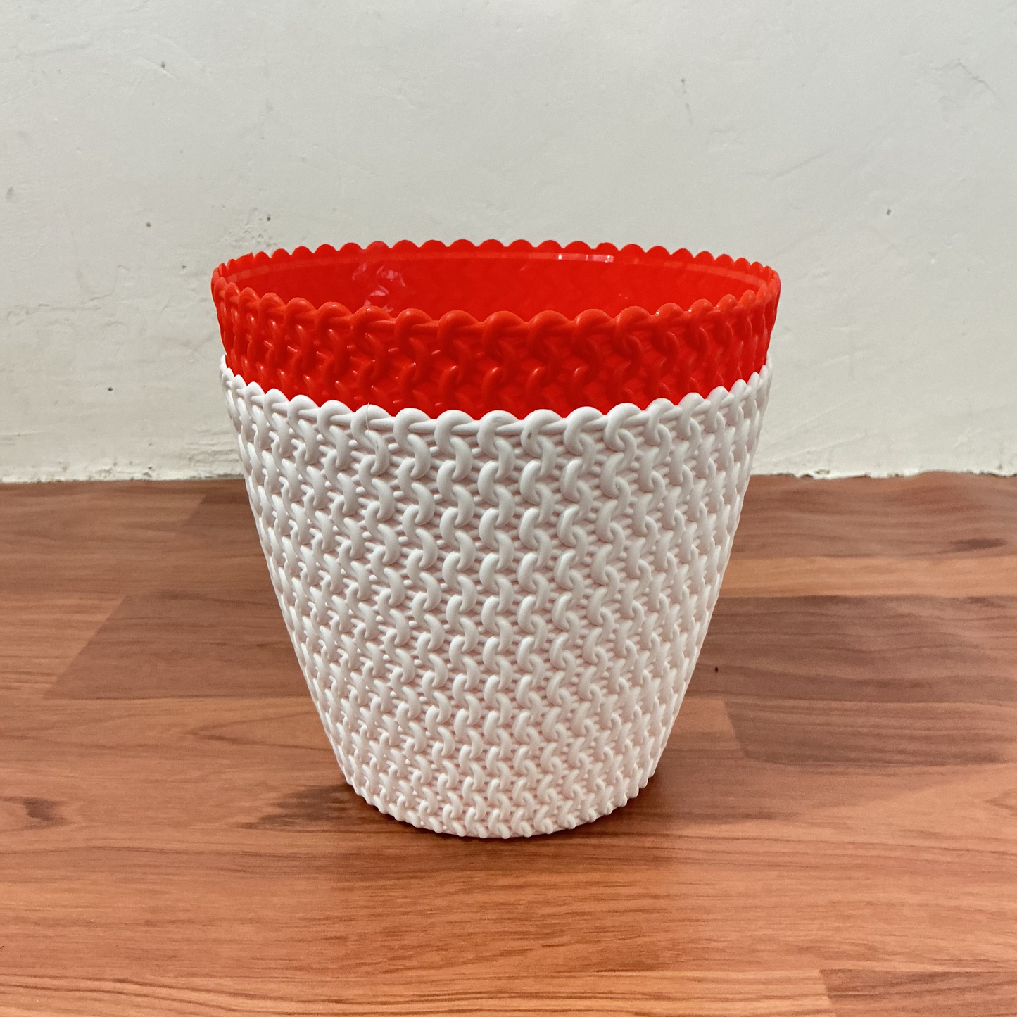 Set Of-2, Rattan/Woven Texture Planter In 8 Inch