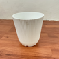 Vertical Ribbed Planter In 6 Inch White Pot